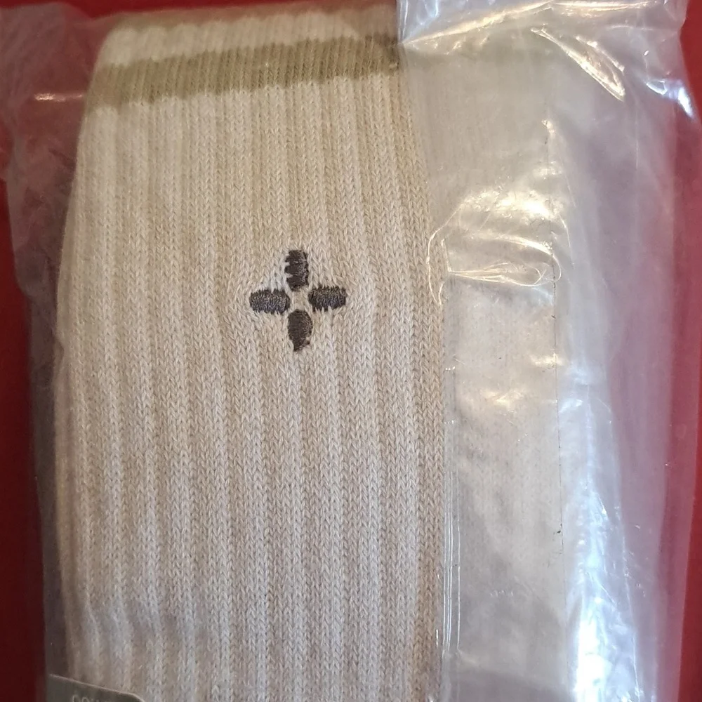 4-pack Sun + Stone Mens Double Stripe Crew Socks Size 7-12 NEW